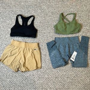 Black lululemon bra + mixed brand activewear - medium